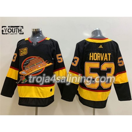 Vancouver Canucks tröja Bo Horvat 53 Flying Skate 50th Anniversary 2019-2020 Adidas Svart Authentic - NHL Tröjor Barn